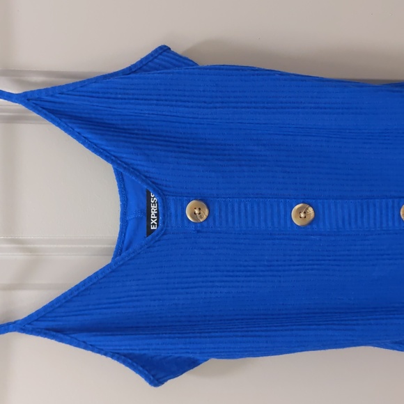 LAST CHANCE Express Button Ribbed Button Front Midi Dress - Picture 4 of 10